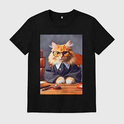 Мужская футболка Рыжий кот адвокат - нейроарт