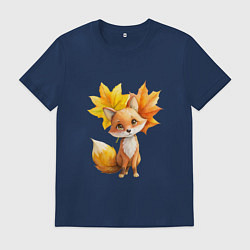 Мужская футболка Лисичка и осенние листья