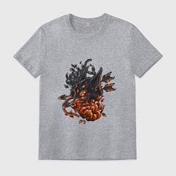 Мужская футболка Волк с цветком