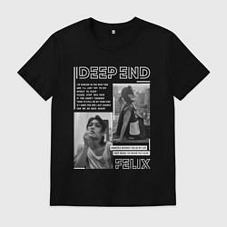 Футболка хлопковая мужская Stray kids Deep end Felix, цвет: черный