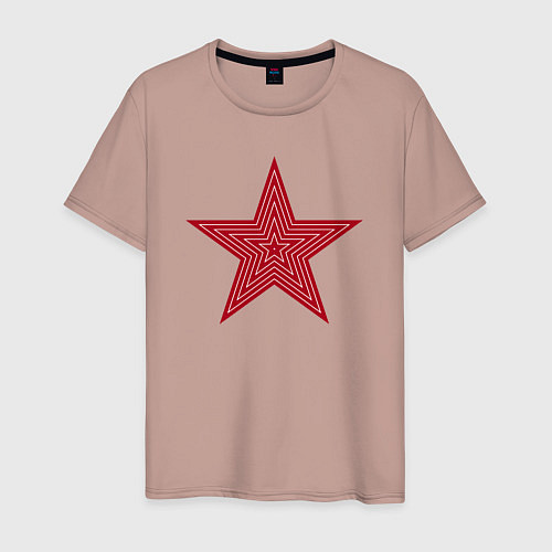 Мужская футболка USSR red star / Пыльно-розовый – фото 1