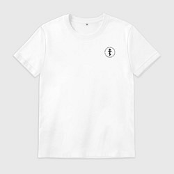 Мужская футболка Сокрушу пред ним врагов его крест черный на узорно