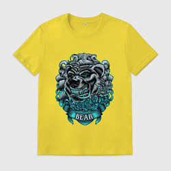 Мужская футболка Крутой медведь Bear неон