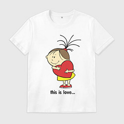 Футболка хлопковая мужская This is love, цвет: белый