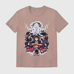 Мужская футболка Ван-Пис Луффи Монки коллаж