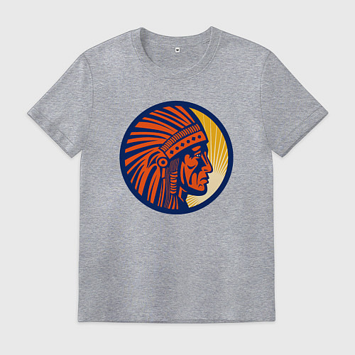 Мужская футболка Воин индеец / Меланж – фото 1