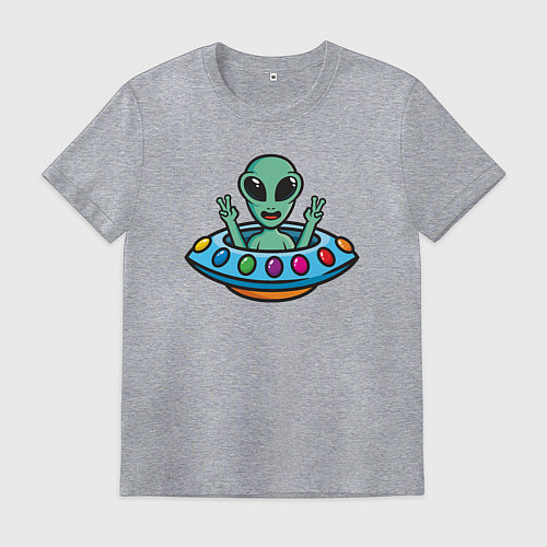 Мужская футболка Добродушный пришелец / Меланж – фото 1