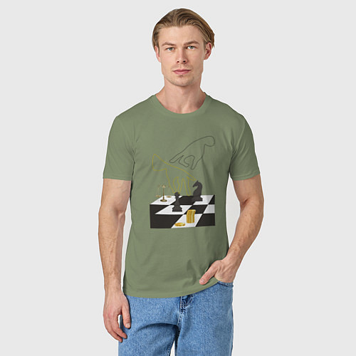 Мужская футболка Шахматная доска с фигурами / Авокадо – фото 3