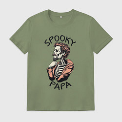 Футболка хлопковая мужская Spooky papa, цвет: авокадо