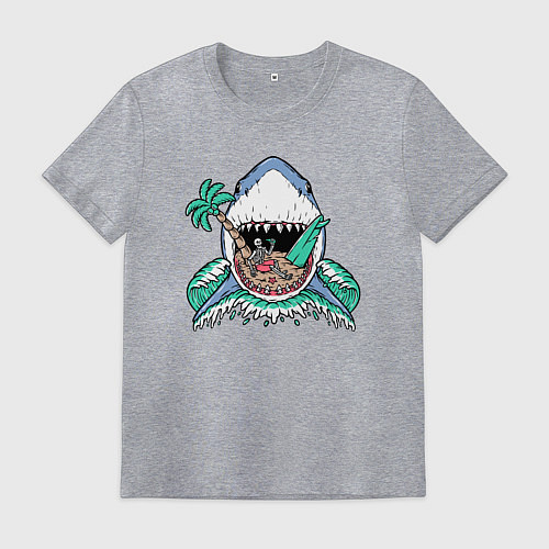 Мужская футболка Акула и сервер / Меланж – фото 1