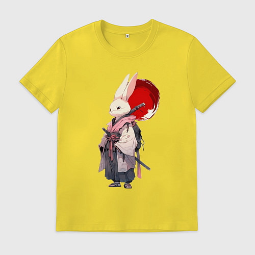 Мужская футболка Заяц ронин / Желтый – фото 1