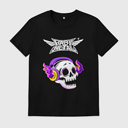 Мужская футболка Babymetal - неоновый череп