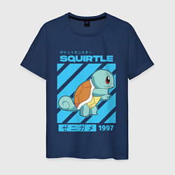 Футболка хлопковая мужская Покемоны Сквиртл Squirtle, цвет: тёмно-синий