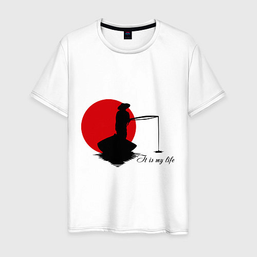 Мужская футболка Японская рыбалка / Белый – фото 1