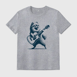 Мужская футболка Шпиц играет на гитаре укулеле