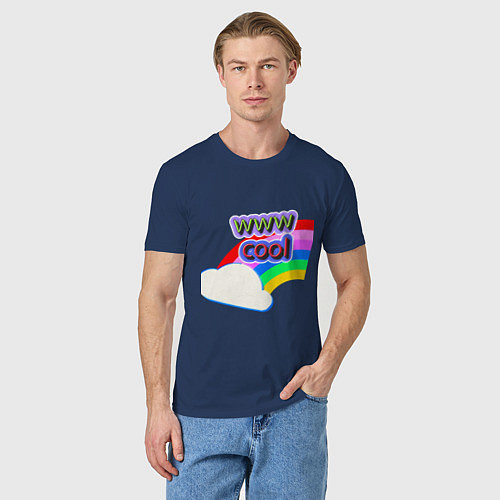 Мужская футболка Rainbow Vibes / Тёмно-синий – фото 3