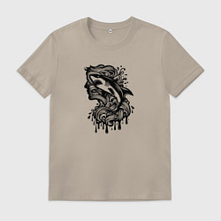 Мужская футболка Татуировка с акулой и головой человека