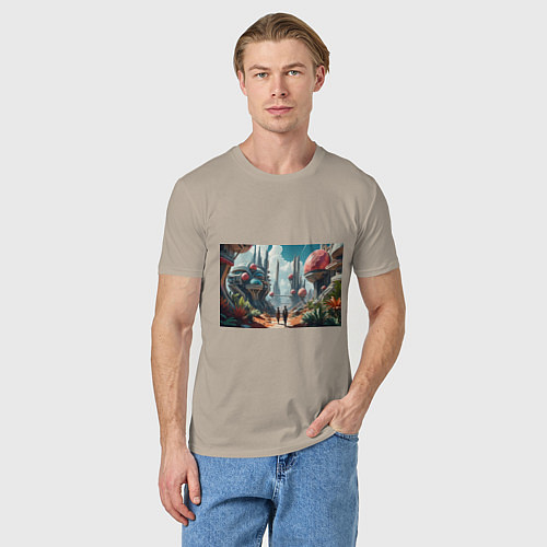 Мужская футболка Планета фантастика / Миндальный – фото 3