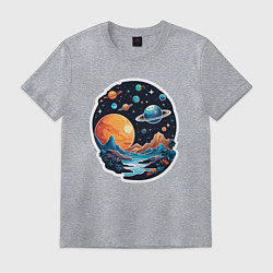 Мужская футболка Далеко в космосе планеты