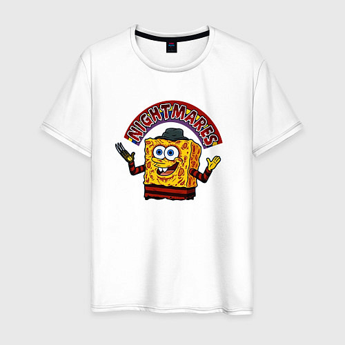 Мужская футболка Губка Фредди - квадратные штаны Боб / Белый – фото 1