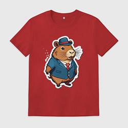 Мужская футболка Капибара деловая