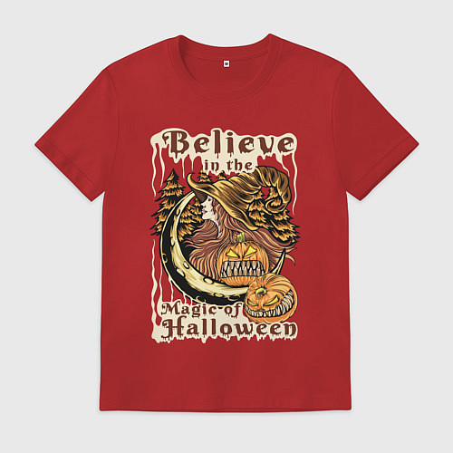 Мужская футболка Хэллоуин ведьма / Красный – фото 1