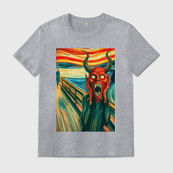 Мужская футболка Демон кричит на картине Эдварда Мунка - мем искусс