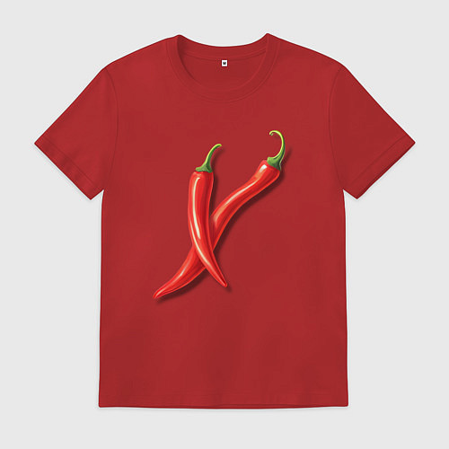 Мужская футболка Два чили перчика / Красный – фото 1