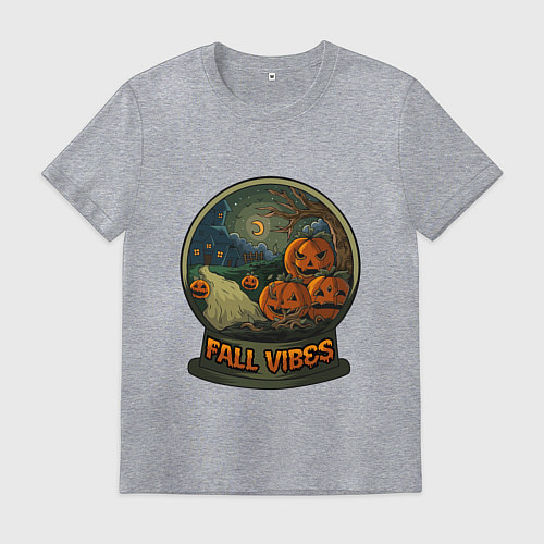 Мужская футболка Стеклянный шар fall vibes / Меланж – фото 1