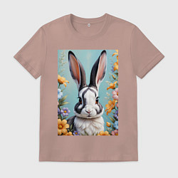 Мужская футболка Кролик в цветах