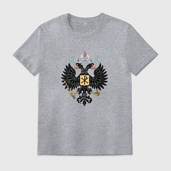 Мужская футболка Герб РФ чёрный орёл