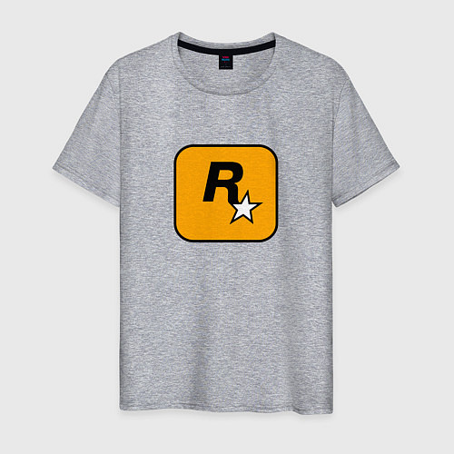 Мужская футболка Rockstar logo / Меланж – фото 1