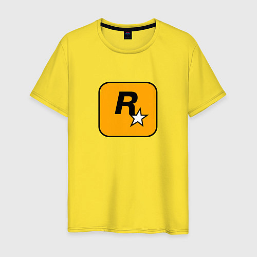 Мужская футболка Rockstar logo / Желтый – фото 1