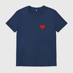 Футболка хлопковая мужская Сердце штрихами, цвет: тёмно-синий