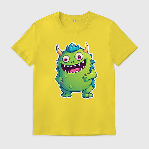 Мужская футболка Зеленый монстрик / Желтый – фото 1