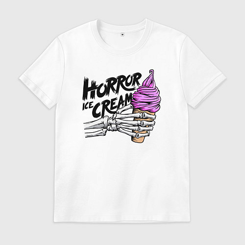 Мужская футболка Horror ice cream / Белый – фото 1