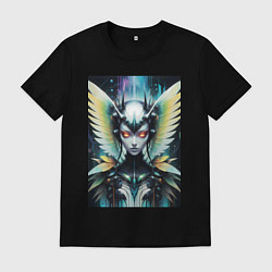 Мужская футболка Киберпанк девушка робот стрекоза