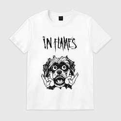 Футболка хлопковая мужская In Flames - rock dog, цвет: белый