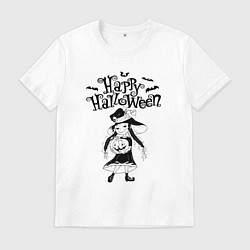 Мужская футболка Хэллоуин - девочка с тыквой