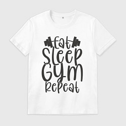 Мужская футболка Eat sleep gym