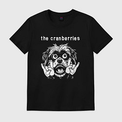 Футболка хлопковая мужская The Cranberries rock dog, цвет: черный
