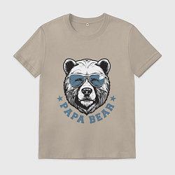 Мужская футболка Папа медведь в очках