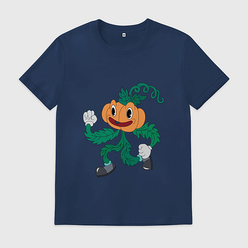 Мужская футболка Бегущая тыква / Тёмно-синий – фото 1