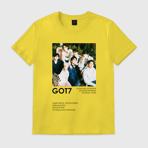 Мужская футболка GOT7 группа основание / Желтый – фото 1
