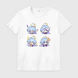 Футболка хлопковая мужская Зарянка стикеры, цвет: белый