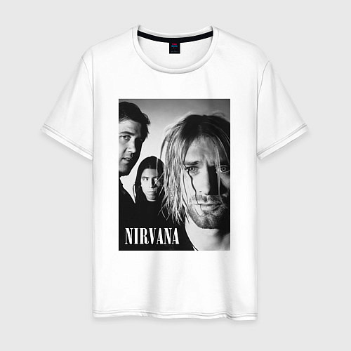 Мужская футболка Nirvana rock band black / Белый – фото 1