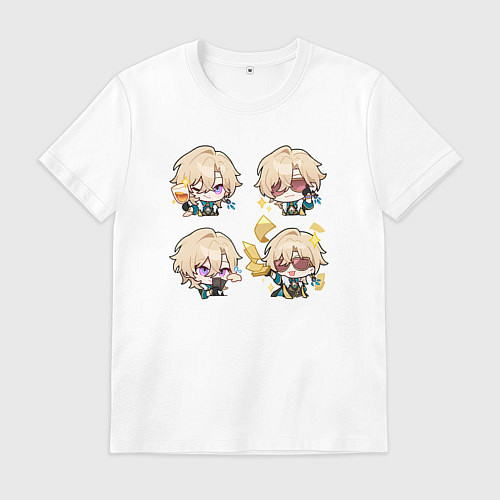 Мужская футболка Авантюрин стикеры / Белый – фото 1