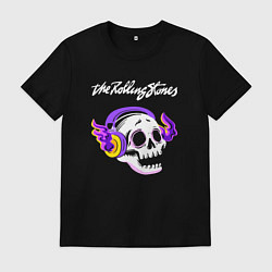 Мужская футболка Rolling Stones - неоновый череп