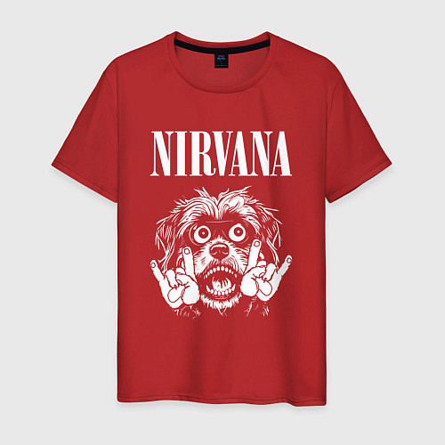 Мужская футболка Nirvana rock dog / Красный – фото 1