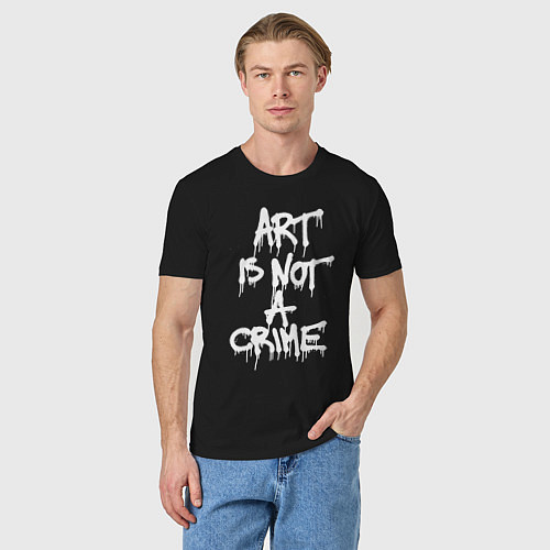 Мужская футболка Art is not a crime / Черный – фото 3